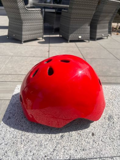 red bicycle helmet