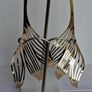 Gold Wavy Sculpted Fluid Leaf Earrings Image 9