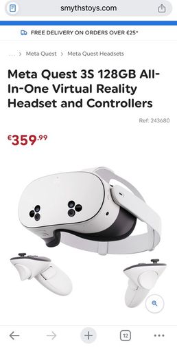 Meta Quest 3S 128GB All-In-One Mixed Reality Headset and Controllers