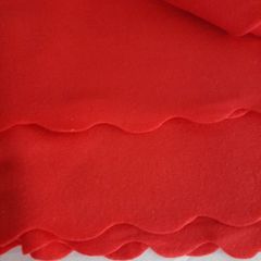 New red fleece scalloped material Christmas