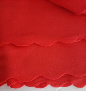 New red fleece scalloped material Christmas
