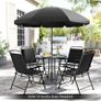 Garden Furniture Set 6 Pieces with Parasol, Patio Furniture Outdoor 4 Folding Chairs with Table, Balcony Furniture Set for 4 People, Outdoor Seating Set, Garden Set for Garden, Balcony, Patio Image 2