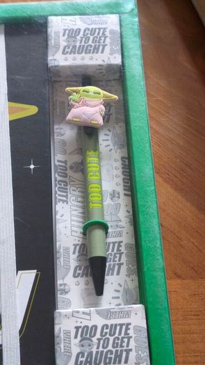 Disney Mandalorian Grogu Notebook and pen set.