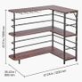 Home Bar Unit, L-Shaped Wine Bar Cabinet Table 3-Tier with Storage Shelves Image 6