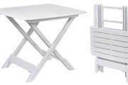 Folding Table in White Garden or Camping Table Ideal as Side Table