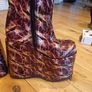 Demonia Platform Boot Size 7 Never worn Burgundy Holographic Image 2