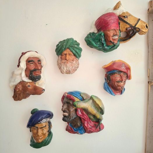 1960s Bossons Chalkware Character Heads