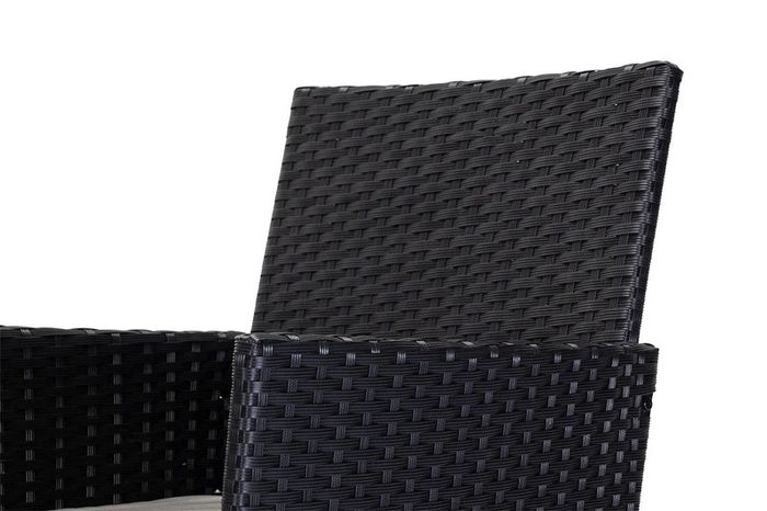 3-Piece Rattan Garden Set with Table & Armchairs