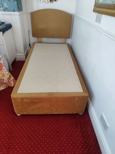 single bed base with head board to match