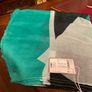 SAMOON BARGAIN PRICE. New Light Weight Scarf In Jade Green Dark Navy Beige And White .length Is 180 Cm Image 10