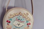 Flower Knows Never's Shop Collection Round Cookie Pink Shoulder Crossbody Bag