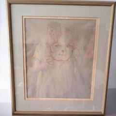 Framed Henri de Toulouse-Lautrec Head of a Young Girl Museum Facsimile Lithograph