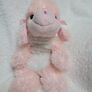 Pink And White Dog Soft Toy Plush Teddy Bears Ribbons Great Condition Image 2