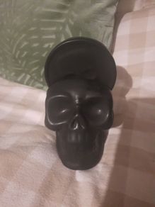 black ceramic skull coaster set