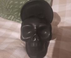black ceramic skull coaster set