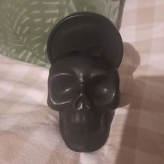 black ceramic skull coaster set