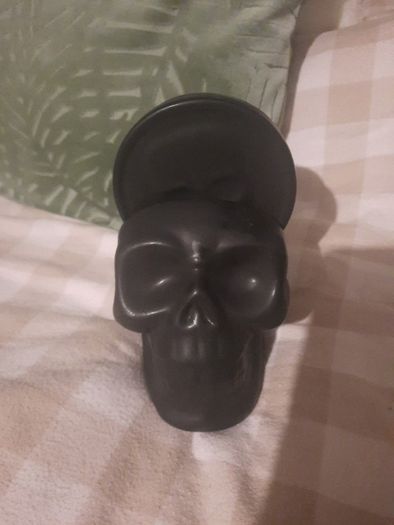 black ceramic skull coaster set