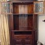 Solid Wood Corner Display Unit / TV Cabinet with Leadted Glass Doors Image 2