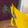 Small Yellow Swivel Chair Image 5