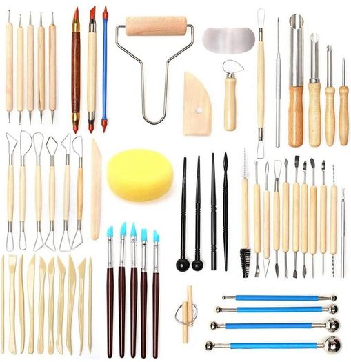 61pcs Ceramic Tools Clay Sculpting Set, Polymer Clay Tools Clay Sculpting Tools, Pottery Carving Tool for Engraving Modeling Embossing Shaping Art DIY (FREE POSTAGE)