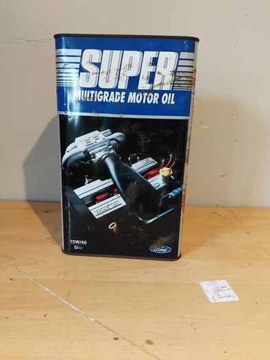 Vintage Ford Super Multigrade Motor Oil Can Tin  15w 40