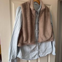 Gilet and denim shirt set
