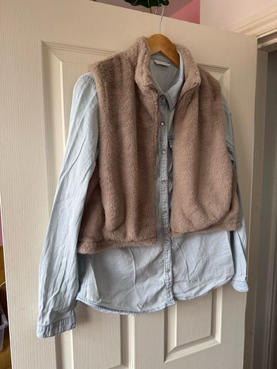 Gilet and denim shirt set