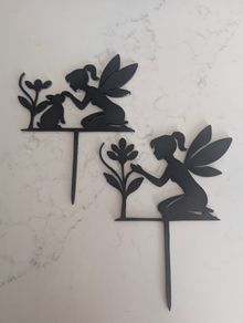 Set of 2 Fairy Garden Stakes - PLA 3D Printed Decor