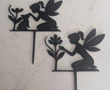 Set of 2 Fairy Garden Stakes - PLA 3D Printed Decor