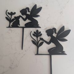 Set of 2 Fairy Garden Stakes - PLA 3D Printed Decor