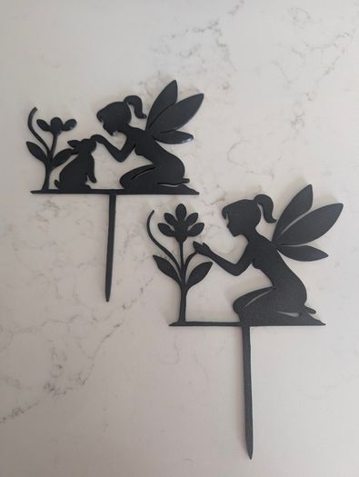 Set of 2 Fairy Garden Stakes - PLA 3D Printed Decor