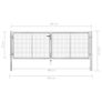 Garden Gate Galvanised Steel 306x125 cm Silver Image 5