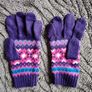 Pom Pom Hat / Purple Gloves   Age 7-11 Image 3