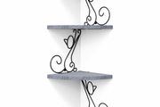 Corner Shelf Wall Mount of 4 Tier Corner Shelves Rustic Wood Floating Shelf Metal Corner Stand (MULTIPLE COLOURS)