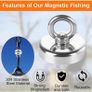 2 Pack Industrial Magnet, Neodymium Magnet with Eye Bolts, Heavy Duty Magnet Fishing for Hanging, Hoisting, Retrieving in River and Salvage Image 4