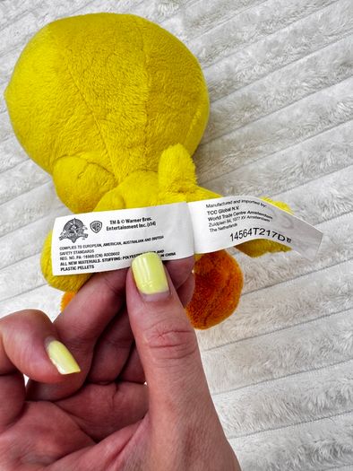 Warner Brothers Looney Tunes Tweety Pie Plush Soft Toy 2014 Loose Head  approx. 22 cm. Used Please see photos