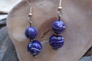 Handmade earrings.Purple/white earrings.Gift