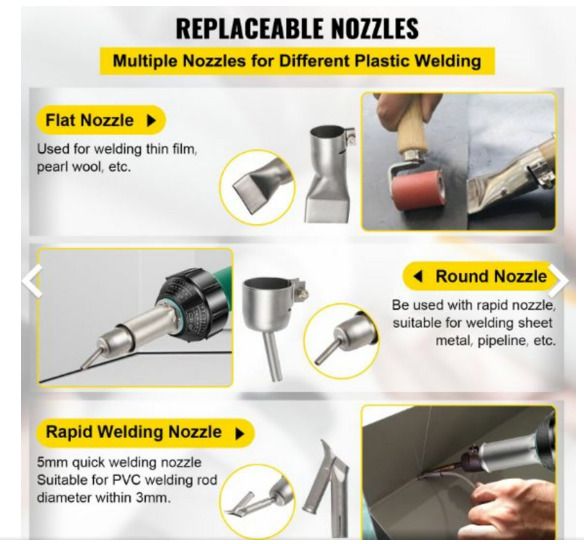 Roofing Welder Pvc Welding 6 Pcs 1600w 220v Hot Air Welding Tool Kit