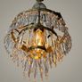 Vintage French Brass & Glass Cascading Chandelier Image 4