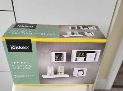 Lokken Set of 4 White Floating Shelves