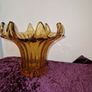 1930's Sowerby amber glass lily vase Image 2