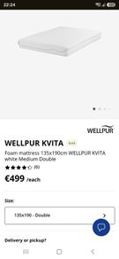 Jysk Double Mattress Wellpur Kvita