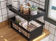 main image for ad 2 Tier Under Sink Large Sliding Cupboard Drawer Shelf(Large Size)