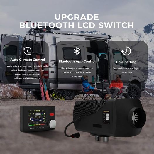 12V 8KW Diesel Heater with LCD Display & Remote Control & Bluetooth APP