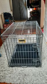 dog cage, dog plastic bed
