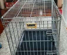 dog cage, dog plastic bed