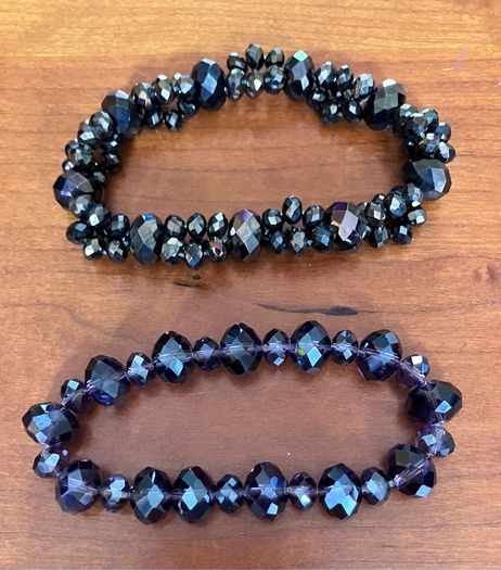 2 Crystal Beaded Bracelets
