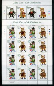 2007 Ireland Celtic Cats (Fat Cat, Celtiger Tigress, Cool Cats & Kilkelly Cat) Commemorative Stamps Sheetlets Plate 1B1B1B1B Mint Never Hinged (MNH)