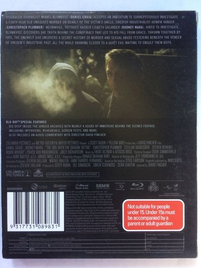 The Girl With The Dragon Tattoo [2011] Daniel Craig & Rooney Mara [Blu-ray Movie] IMPORT
