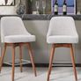 Cream Boucle Fabric Barstool Image 4
